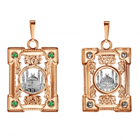 Подвеска  из красного золота с фианитом