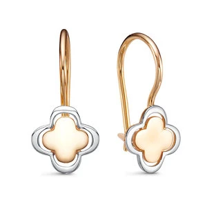 Серьги «Дельта» из красного золота