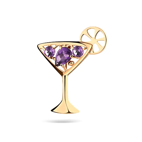 Брошь «MAGIC STONES» золотая