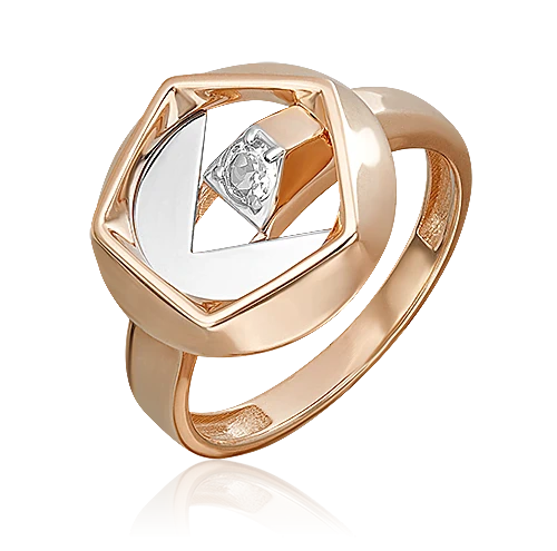 Кольцо  из комбинированного золота с топазом