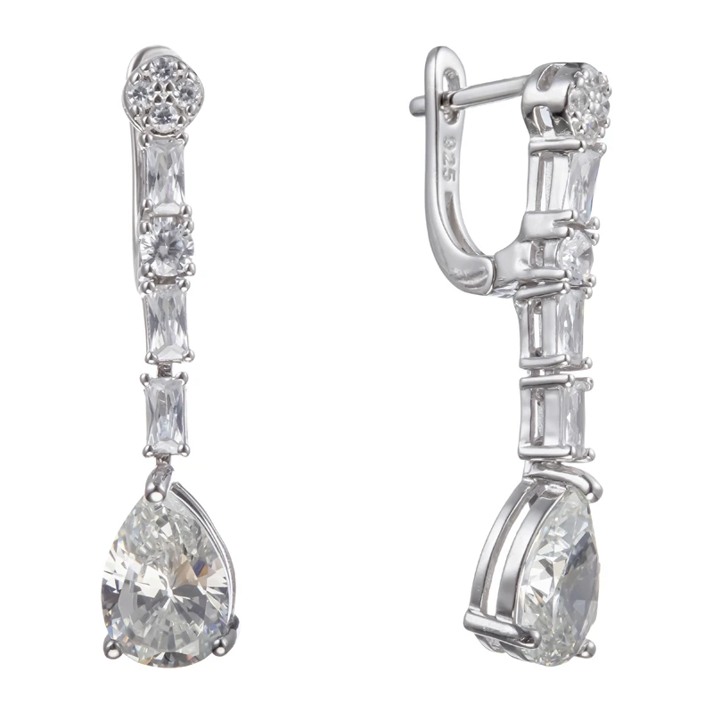 Серьги  серебряные с фианитом