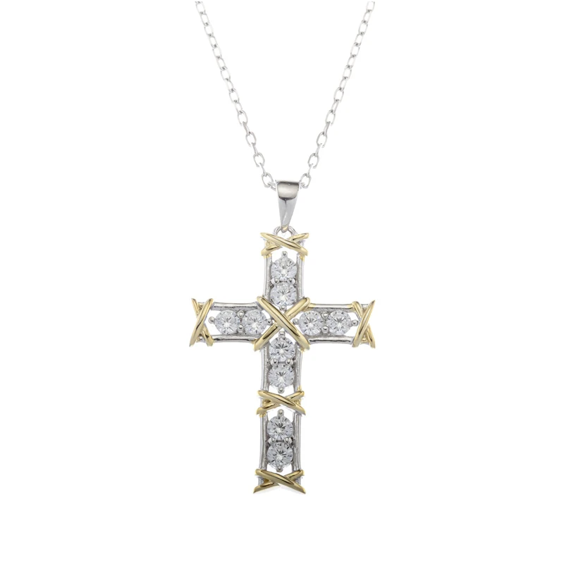 Колье  из серебра с позолотой с фианитом