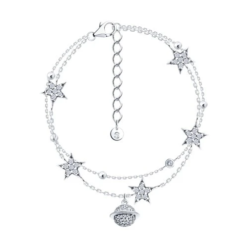 Браслет  серебряный с фианитом