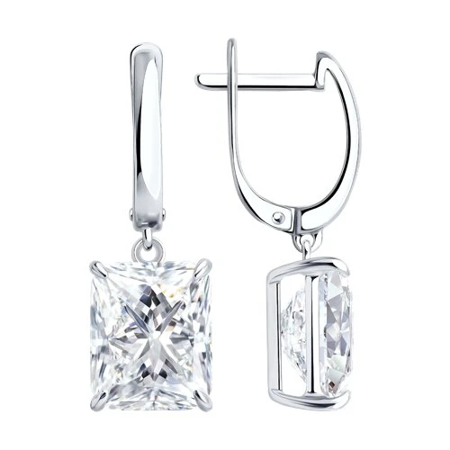 Серьги  серебряные с фианитом