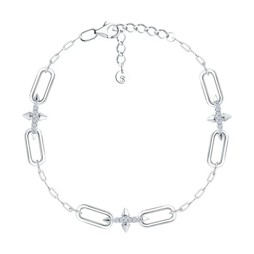 Браслет  серебряный с фианитом