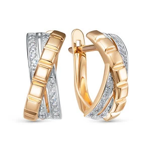 Серьги «Дельта» из красного золота с фианитом