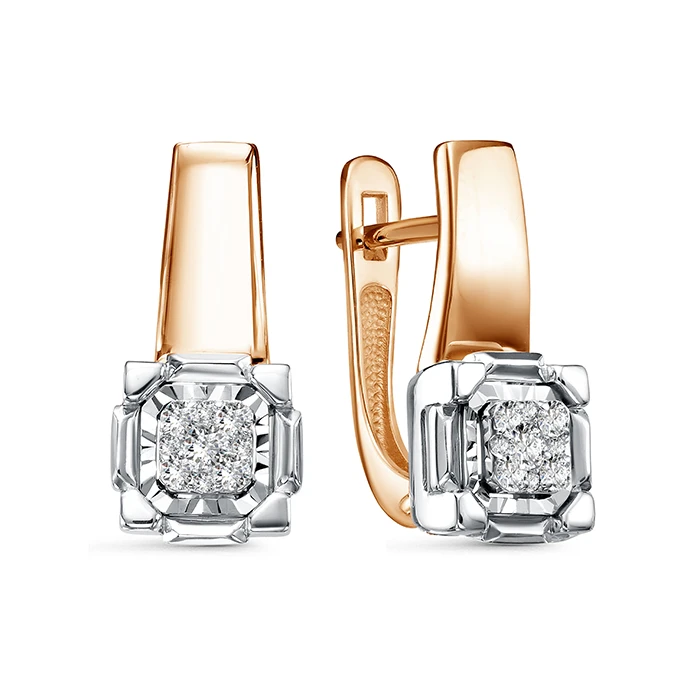 Серьги «Империал» из красного золота с бриллиантом