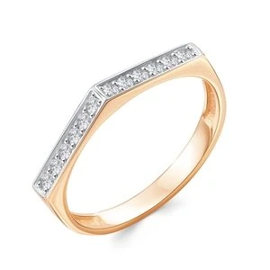 Кольцо  из красного золота с фианитом