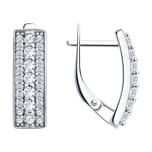 Серьги  серебряные с фианитом