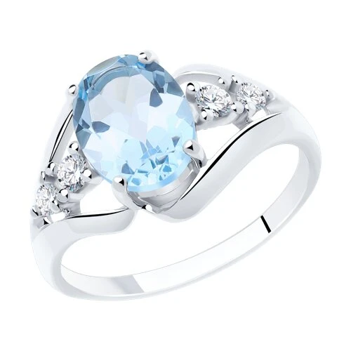 Кольцо  серебряное с топазом