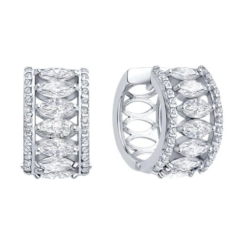 Серьги  серебряные с фианитом