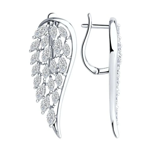 Серьги  серебряные с фианитом