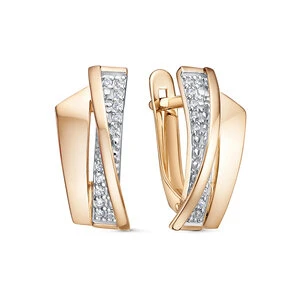 Серьги «Дельта» из красного золота с фианитом