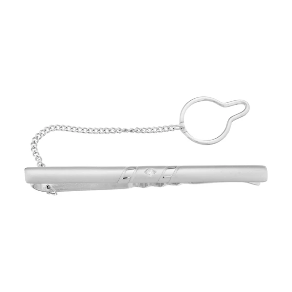 Зажим  серебряный с фианитом