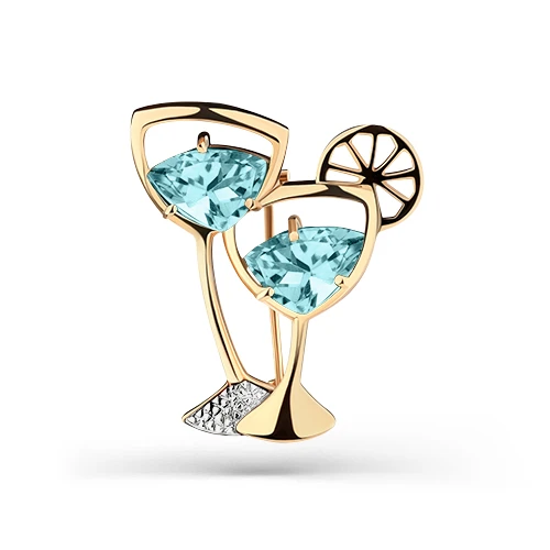 Брошь «MAGIC STONES» золотая