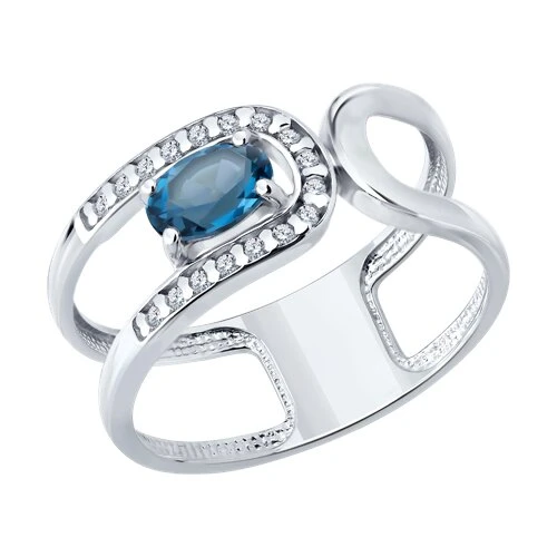 Кольцо  серебряное с топазом