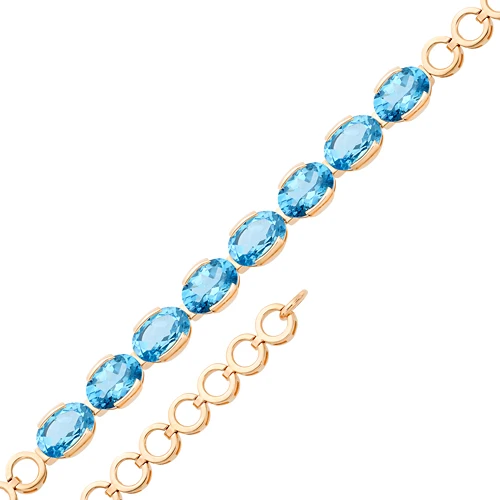 Браслет  из красного золота с топазом