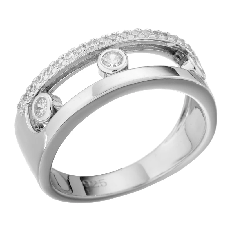 Кольцо  серебряное с фианитом