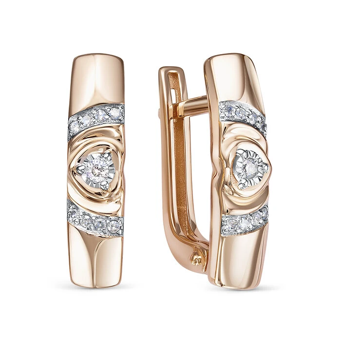 Серьги «BERGER» из красного золота с бриллиантом
