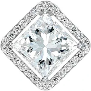 Подвеска  из белого золота с выращенным бриллиантом