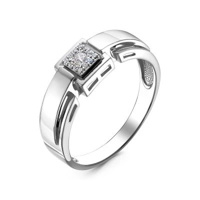 Кольцо  из белого золота с природным бриллиантом