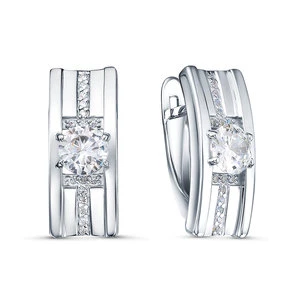 Серьги  серебряные с фианитом