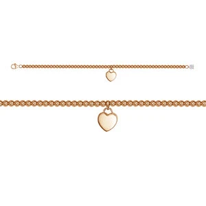 Браслет  из красного золота с фианитом