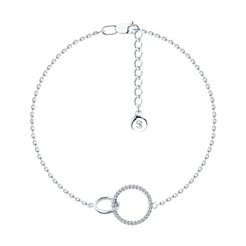 Браслет  серебряный с фианитом