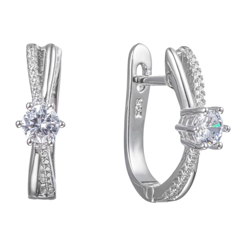 Серьги  серебряные с фианитом