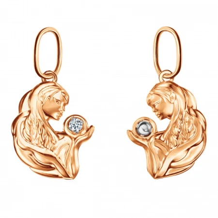 Подвеска  из красного золота с фианитом