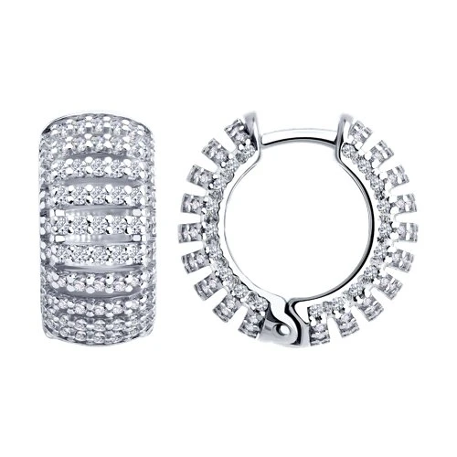 Серьги  серебряные с фианитом