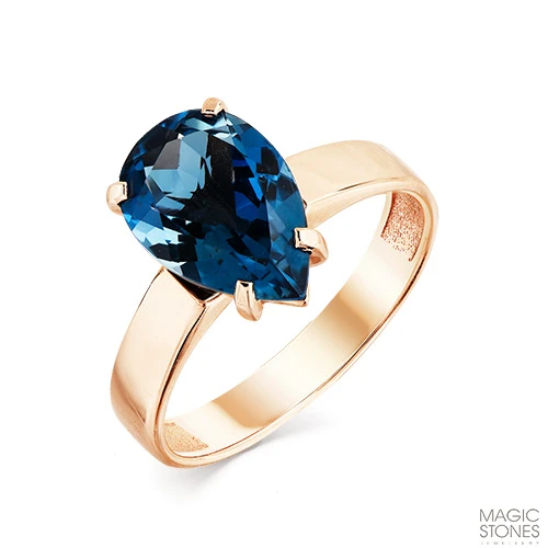 Кольцо  из красного золота с топазом