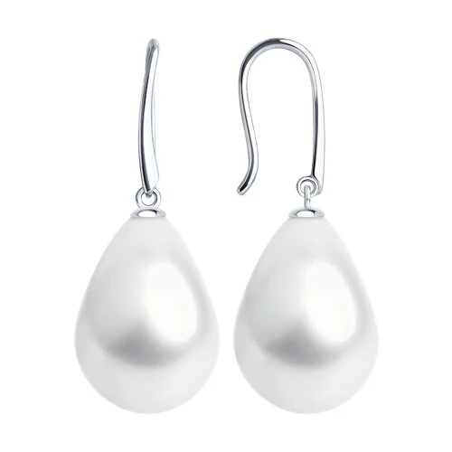 Серьги  серебряные с жемчугом