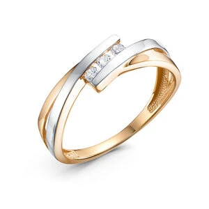 Кольцо  из красного золота с фианитом