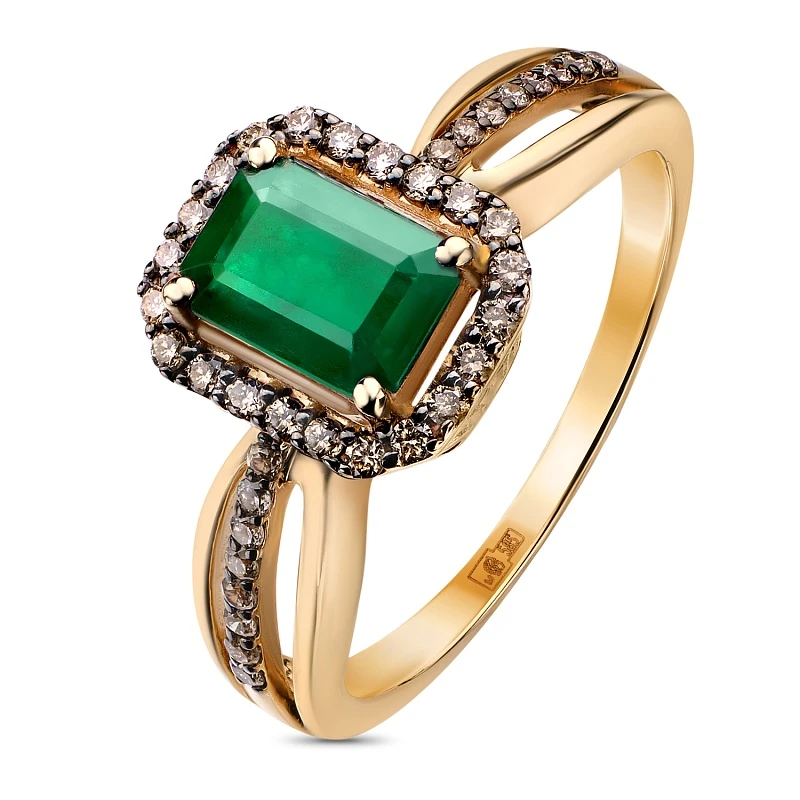 Кольцо  золотое с изумрудом