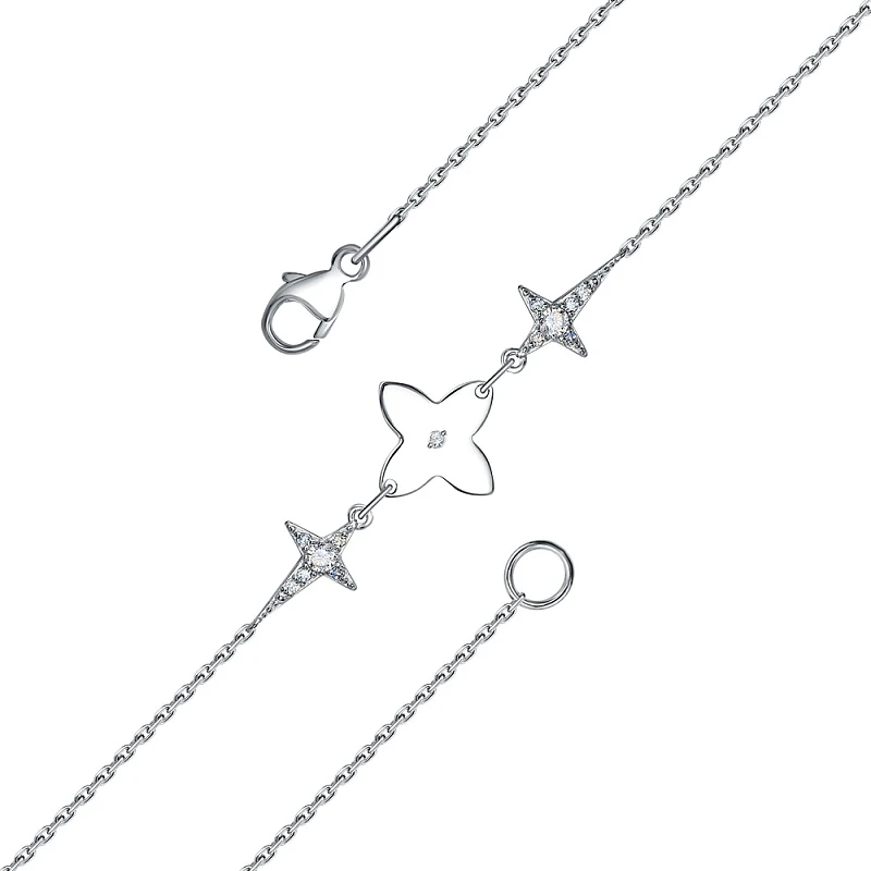 Браслет  серебряный с фианитом