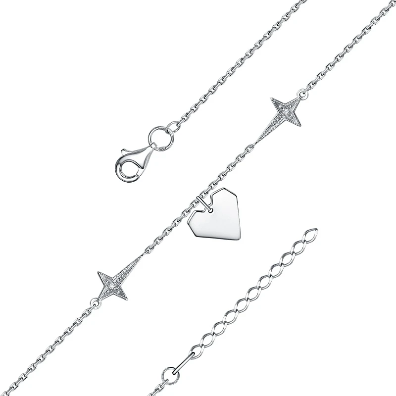 Браслет  серебряный с фианитом