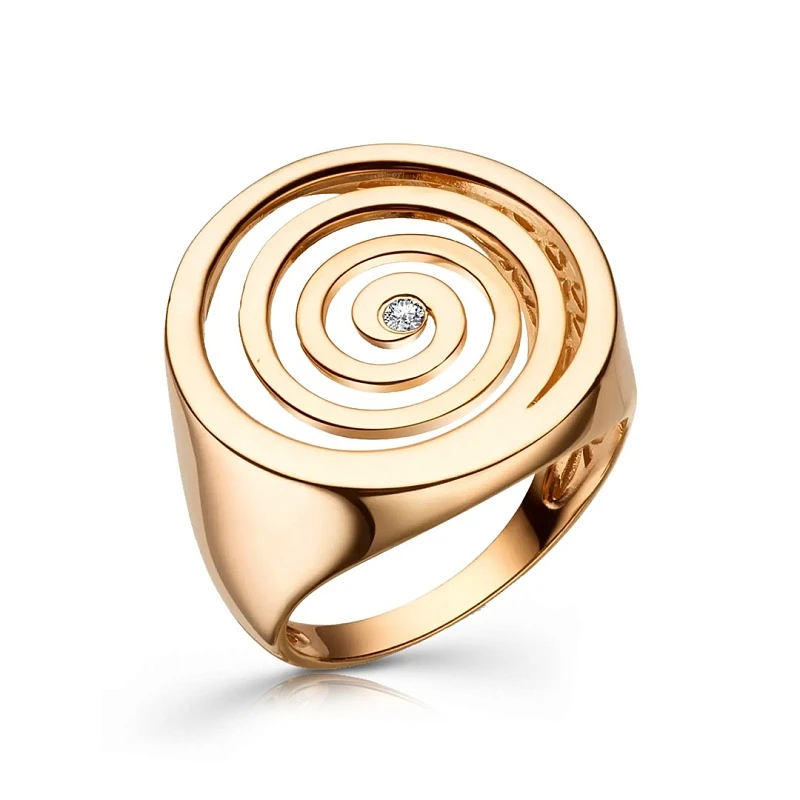 Кольцо  из серебра с позолотой с фианитом