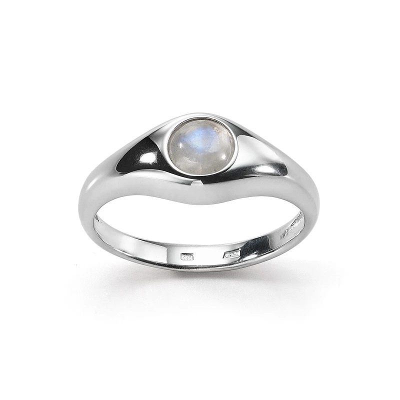 Кольцо  серебряное с лунным камнем