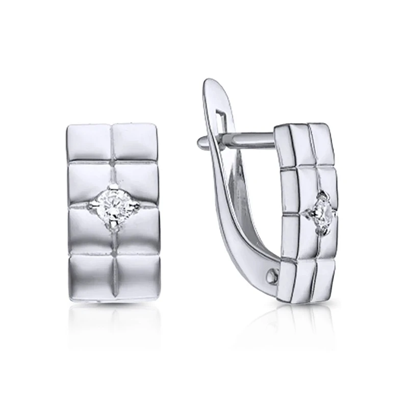 Серьги  серебряные с фианитом