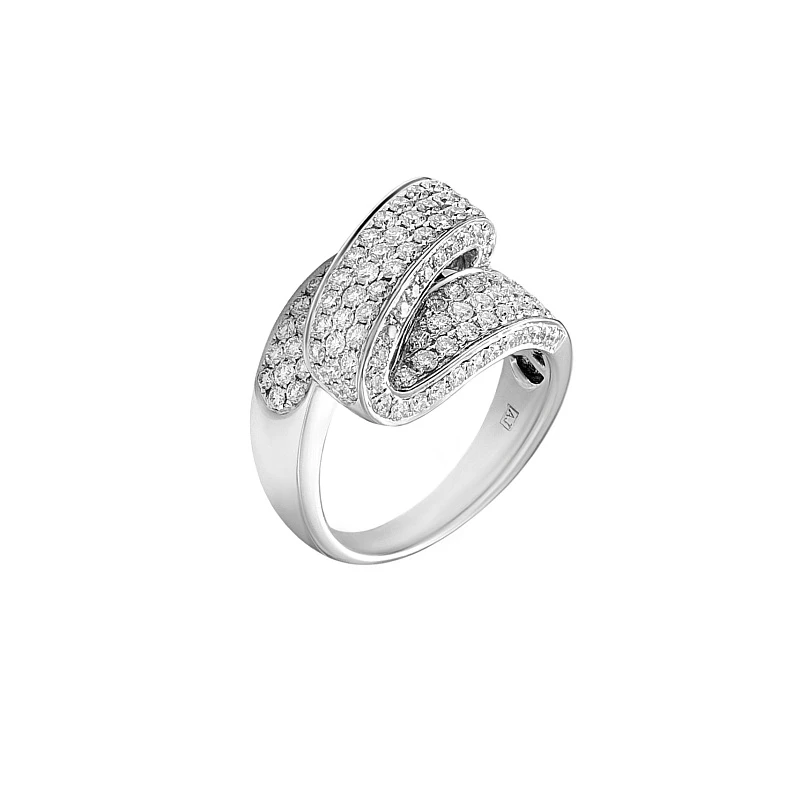 Кольцо  из белого золота с природным бриллиантом