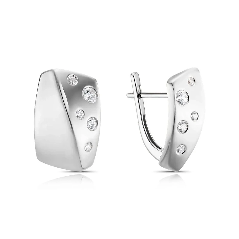 Серьги  серебряные с фианитом