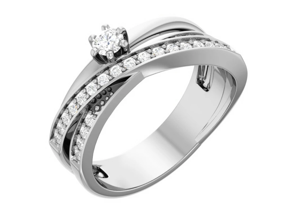 Кольцо  серебряное с фианитом