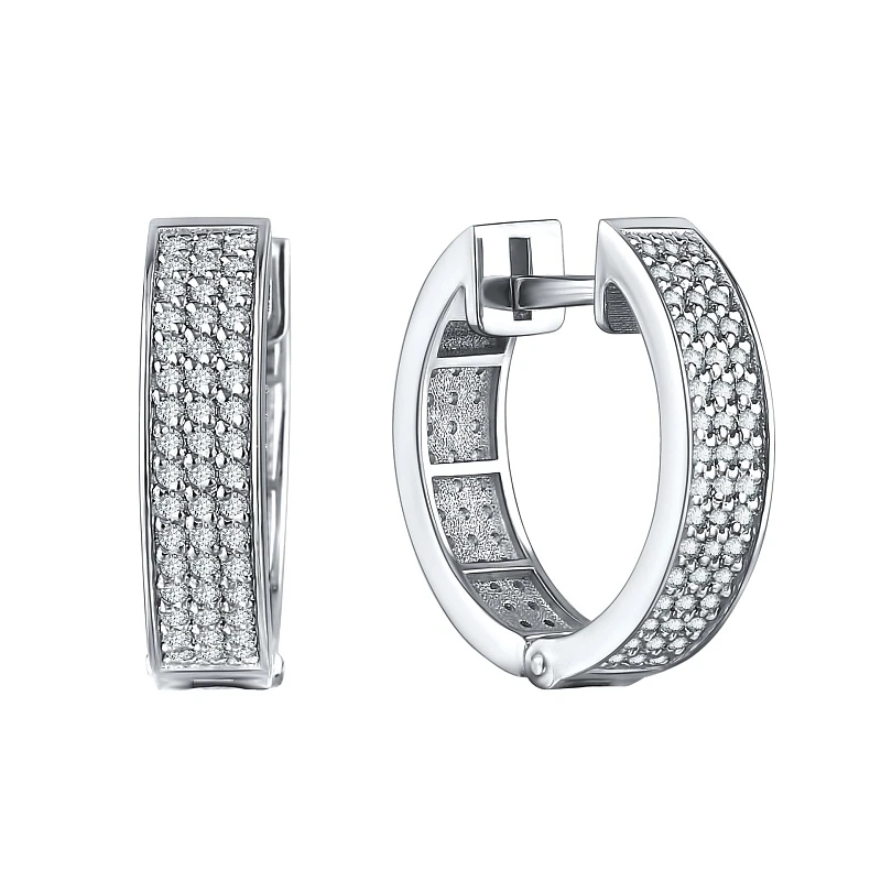 Серьги  серебряные с фианитом