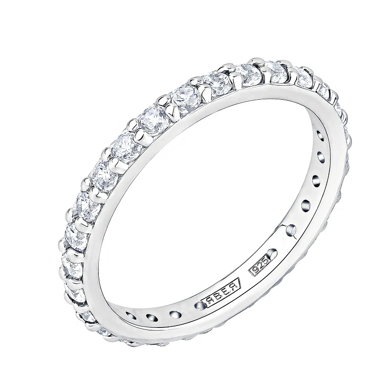 Кольцо  серебряное с фианитом