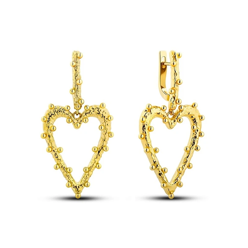 Серьги  из серебра с лимонной позолотой