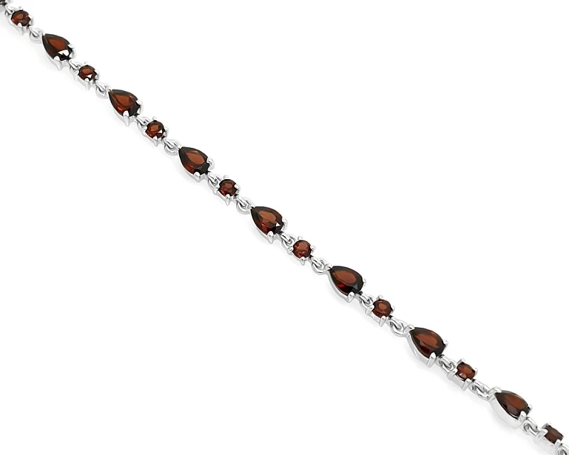 Браслет  серебряный с гранатом