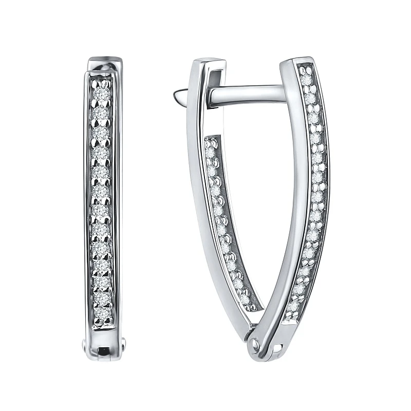 Серьги  серебряные с фианитом