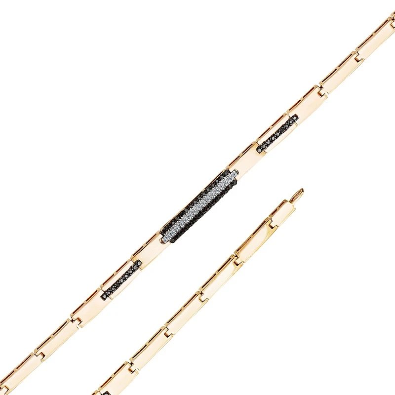 Браслет  из красного золота с природным бриллиантом