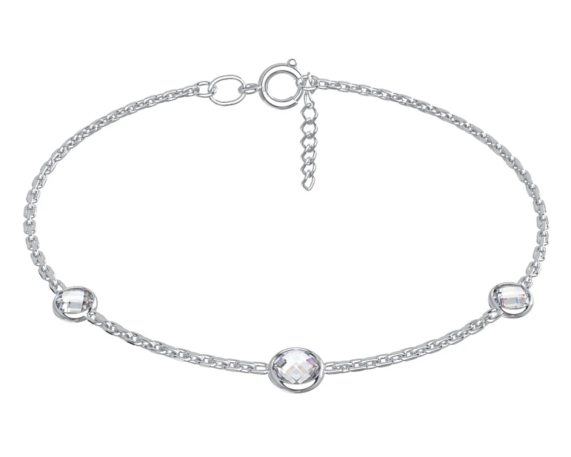 Браслет  серебряный с фианитом